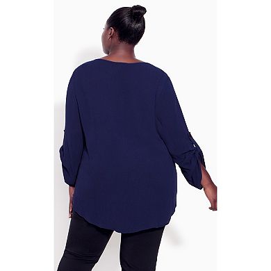 Avenue Women's Plus Size Sandy Pintuck Plain Shirt