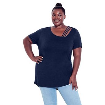 Avenue Women's Plus Size V Cut Out Top