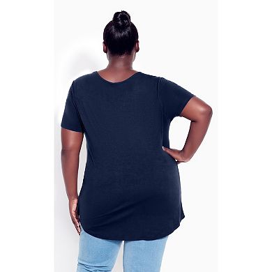 Avenue Women's Plus Size V Cut Out Top