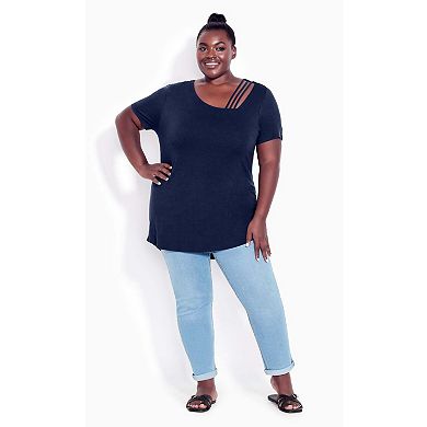 Avenue Women's Plus Size V Cut Out Top