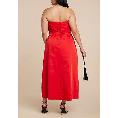 ELOQUII Women's Plus Size Swirl Bodice Maxi Dress