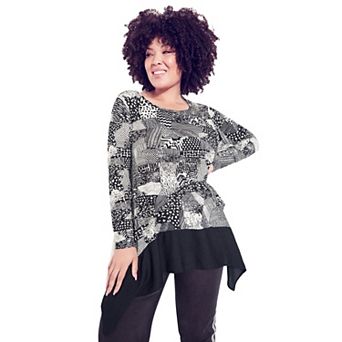Avenue Women's Plus Size Florence Print Top