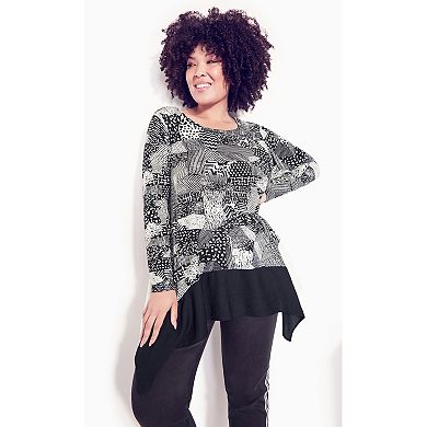 Avenue Women's Plus Size Florence Print Top