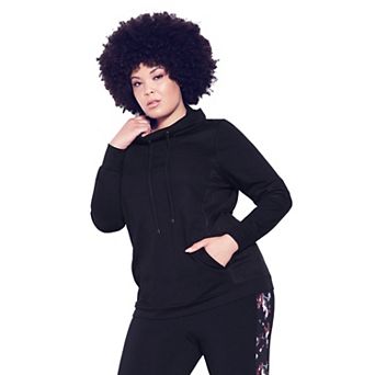 Avenue Women's Plus Size Laid On Mesh Sweatshirt
