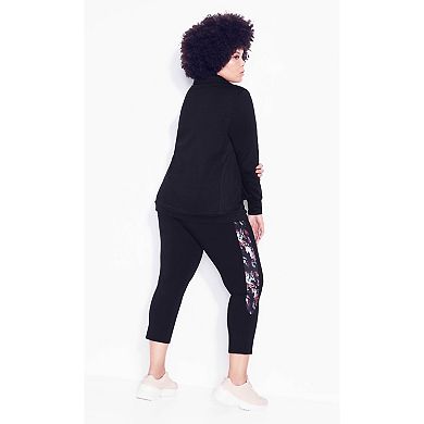 Avenue Women's Plus Size Laid On Mesh Sweatshirt