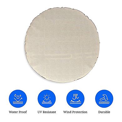 Covers&All Round Pillow Cover, Weather & UV Resistant Water Repellant Protector with Zippers