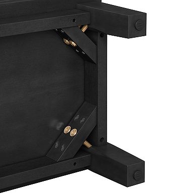 Merax 3D Surface Design Media Console TV Stand Solid Wood Entertainment Center