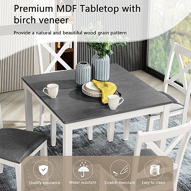 Merax 5 Piece Modern 4Person Dining Table Set