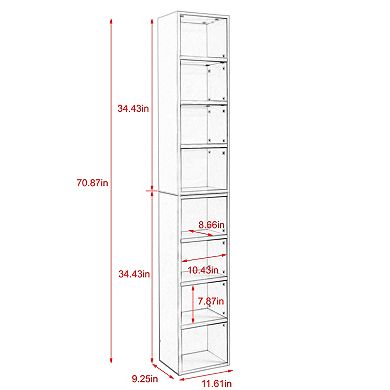 Merax 8 Layer Detachable Storage Cabinet 3 Level Adjustable Shelf