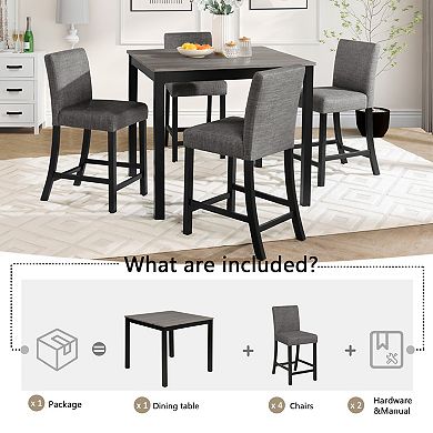 Merax 5-Piece Counter Height Table Set with 4 Chairs