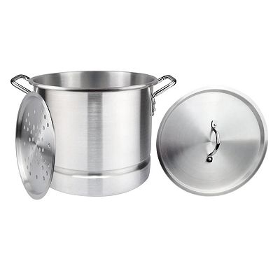 3 Piece Aluminum Stock Pot Set with Steamer
