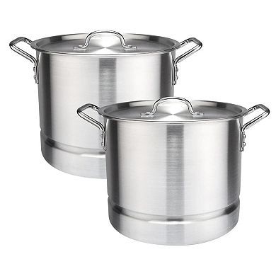 3 Piece Aluminum Stock Pot Set with Steamer