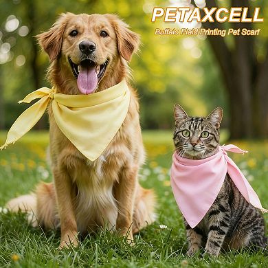 2 Pcs Dog Scarf Sublimation Bib Heat Transfer Triangle DIY Solid Cotton Scarf Washable