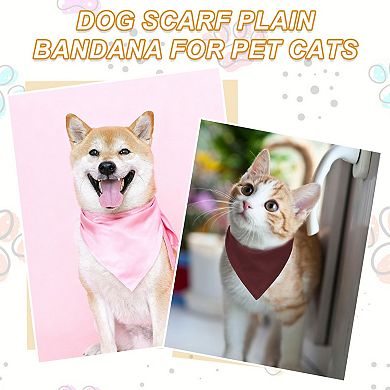 2 Pcs Dog Scarf Sublimation Bib Heat Transfer Triangle DIY Solid Cotton Scarf Washable