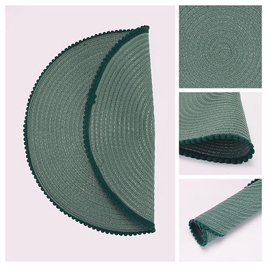 Rustic Round Placemats Set of 6 Woven Mats for Table Decor Washable Table Mat Wipe Clean 15 inch