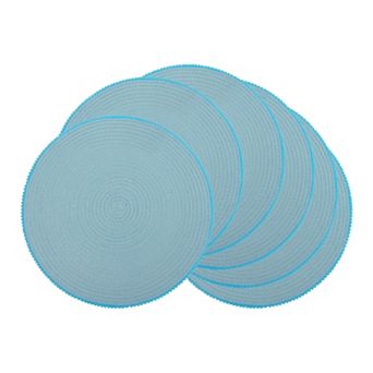 Rustic Round Placemats Set of 6 Woven Mats for Table Decor Washable Table Mat Wipe Clean 15 inch