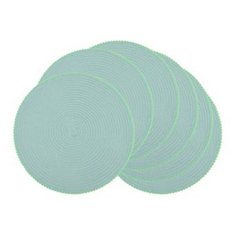 Rustic Round Placemats Set of 6 Woven Mats for Table Decor Washable Table Mat Wipe Clean 15 inch