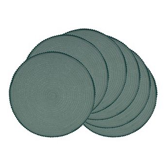Rustic Round Placemats Set of 6 Woven Mats for Table Decor Washable Table Mat Wipe Clean 15 inch