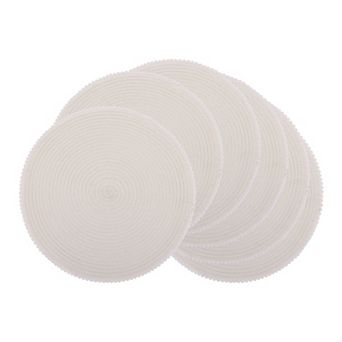 Rustic Round Placemats Set of 6 Woven Mats for Table Decor Washable Table Mat Wipe Clean 15 inch