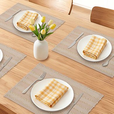 Rustic Placemats Set of 4 Rectangular Cotton Blend Mats for Table Decor Washable Mat 15.7x11.8 inch