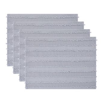 Rustic Placemats Set of 4 Rectangular Cotton Blend Mats for Table Decor Washable Mat 15.7x11.8 inch