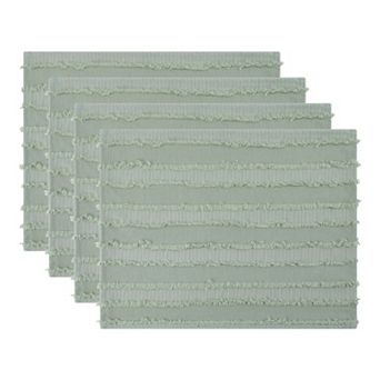 Rustic Placemats Set of 4 Rectangular Cotton Blend Mats for Table Decor Washable Mat 15.7x11.8 inch