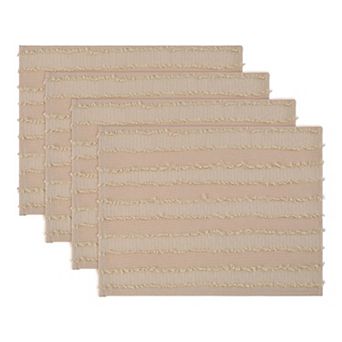 Rustic Placemats Set of 4 Rectangular Cotton Blend Mats for Table Decor Washable Mat 15.7x11.8 inch