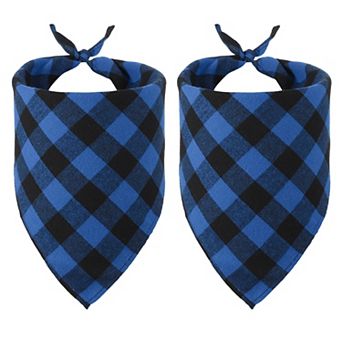 Dog Bandana, Cats Scarf Buffalo Plaid Printing Triangle Handkerchief 2 pc