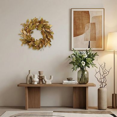 20-in. Autumn Magnolia Leaf & Pomegranate Berry Artificial Wreath