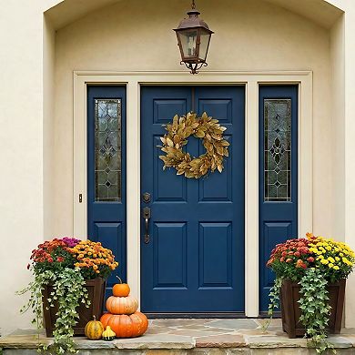 20-in. Autumn Magnolia Leaf & Pomegranate Berry Artificial Wreath