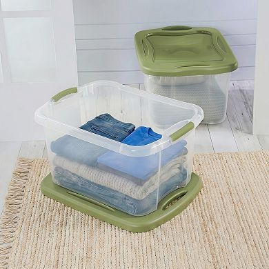 2-Pack 40 Quart EZ Carry Plastic Storage Bins with Full-Grip Handles