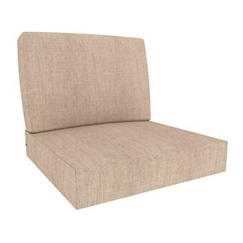 Covers&All Sunbrella 28.5"x 28.5" Outdoor Seat & Back Cushion Set, 5" Thick Foam Patio Cushions