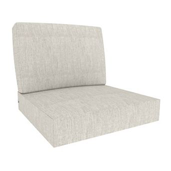 Covers&All Sunbrella 28.5"x 28.5" Outdoor Seat & Back Cushion Set, 5" Thick Foam Patio Cushions