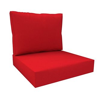 Covers&All Sunbrella 28.5"x 28.5" Outdoor Seat & Back Cushion Set, 5" Thick Foam Patio Cushions