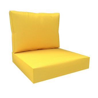 Covers&All Sunbrella 28.5"x 28.5" Outdoor Seat & Back Cushion Set, 5" Thick Foam Patio Cushions