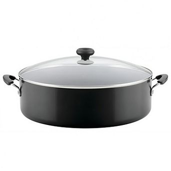 Nonstick One-Pot Family Braising Pan with Glass Lid, Dishwasher Safe, Black