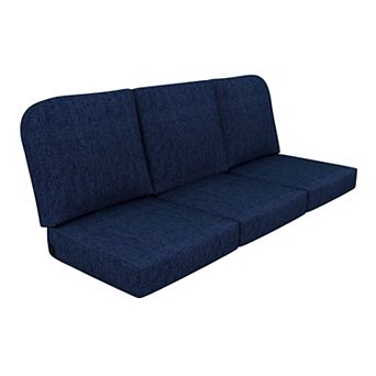 Covers&All Sunbrella 22"x 24" Outdoor Seat & Back Cushion, Set of 3, 5" Thick Foam Patio Cushions