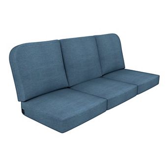 Covers&All Sunbrella 22"x 24" Outdoor Seat & Back Cushion, Set of 3, 5" Thick Foam Patio Cushions