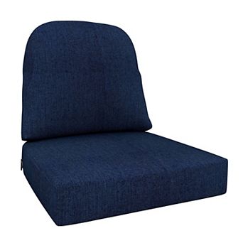 Covers&All Sunbrella 22"x 24" Outdoor Seat & Back Cushion Set, 5" Thick Foam Patio Cushions