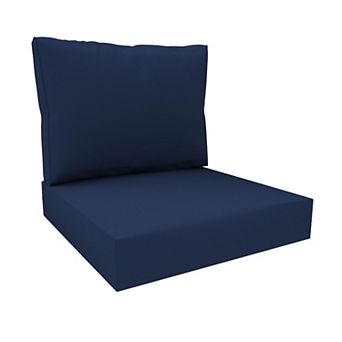 Covers&All Sunbrella 24"x 24" Outdoor Seat & Back Cushion Set, 5" Thick Foam Patio Cushions