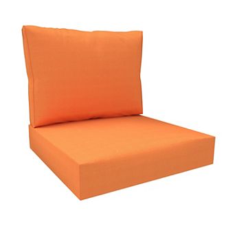Covers&All Sunbrella 25"x 25.5" Outdoor Seat & Back Cushion Set, 5" Thick Foam Patio Cushions