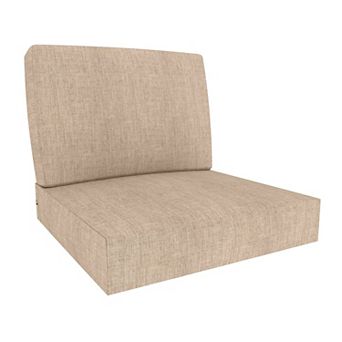 Covers&All Sunbrella 25"x 25.5" Outdoor Seat & Back Cushion Set, 5" Thick Foam Patio Cushions