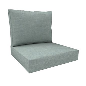 Covers&All Sunbrella 25"x 25.5" Outdoor Seat & Back Cushion Set, 5" Thick Foam Patio Cushions