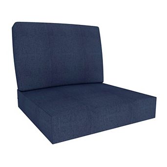 Covers&All Sunbrella 25"x 25.5" Outdoor Seat & Back Cushion Set, 5" Thick Foam Patio Cushions