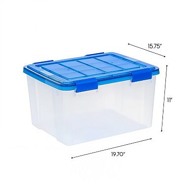 44 Qt Plastic Storage Bins with Sealed Lids Clear Airtight Containers 4-Pack