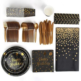 Birthday Party Supplies Disposable Dinnerware Set For 25 Guests (201PCS)
