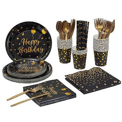 Birthday Party Supplies Disposable Dinnerware Set For 25 Guests (201PCS)