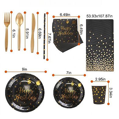 Birthday Party Supplies Disposable Dinnerware Set For 25 Guests (201PCS)