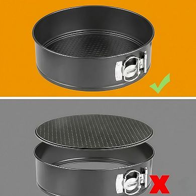 3-Piece Non-Stick Springform Cake Pan Set with Removable Bottom and Leakproof Design