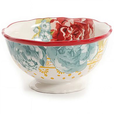 12-Piece Ceramic Dinnerware Set - Country Casual Floral Design, Service for 4